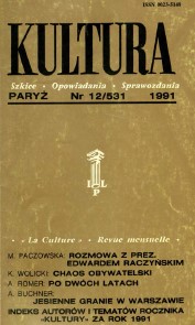 PARIS KULTURA – 1991 / 531 Cover Image