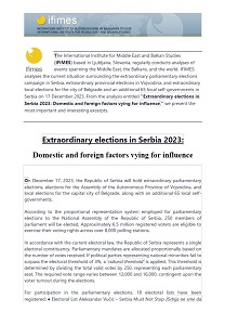 Extraordinary elections in Serbia 2023: Domestic and foreign factors vying for influence