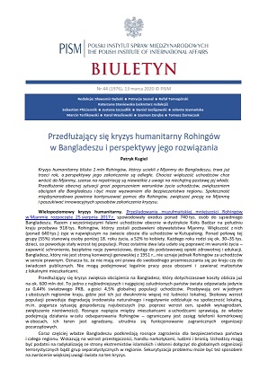 Przedłużający się kryzys humanitarny Rohingów w Bangladeszu i perspektywy jego rozwiązania