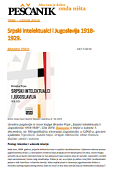 Serbian Intellectuals and Yugoslavia 1918-1929.