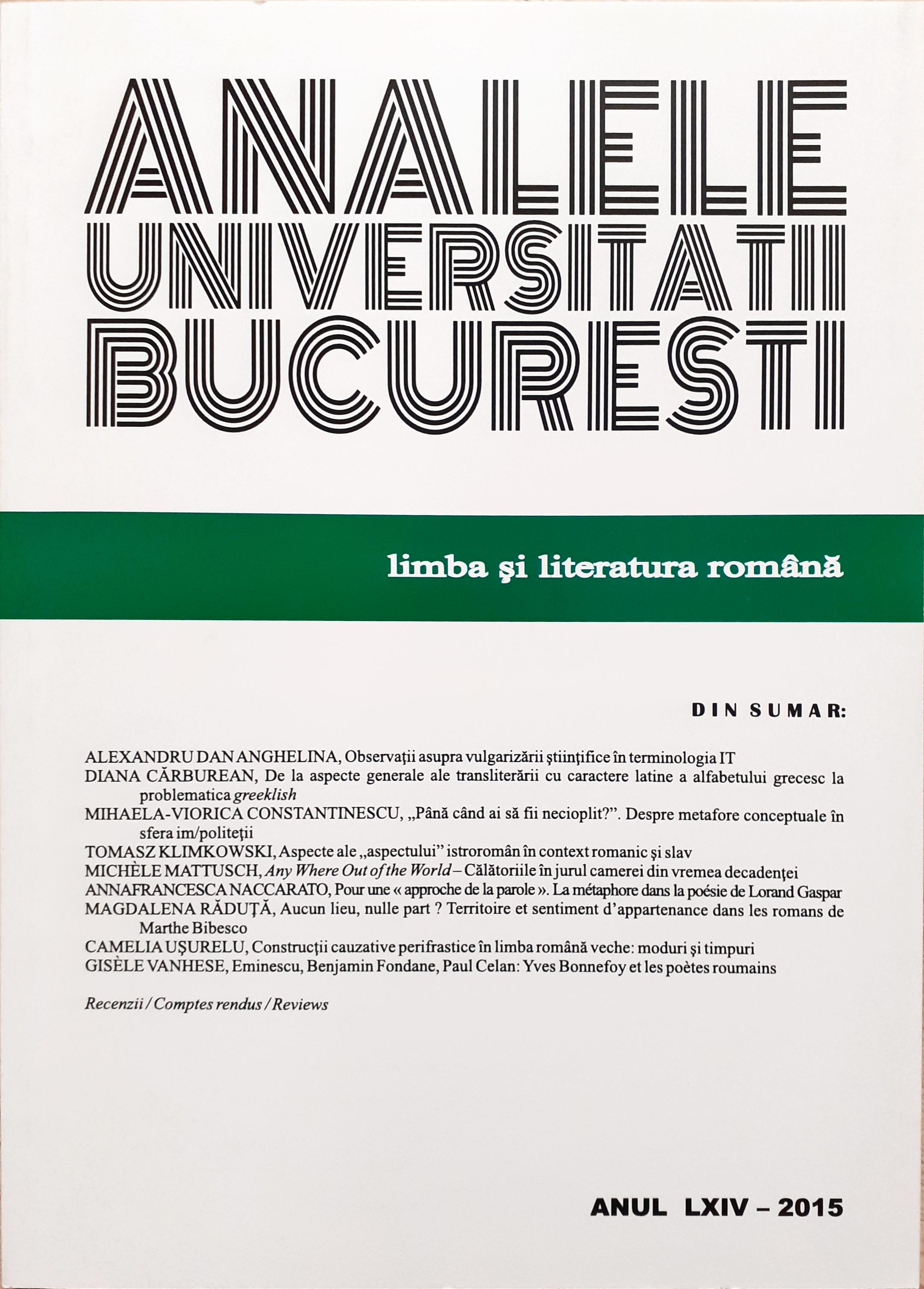 De la aspecte generale ale transliterării cu caractere latine a alfabetului grecesc la problematica greeklish