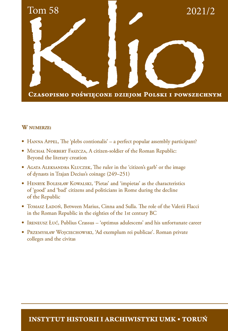 Pietas and impietas as the characteristics of ‘good’  and ‘bad’ citizens and politicians  in Rome during the decline of the Republic Cover Image
