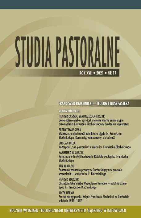 Catechetical-and-pastoral tasks identified by Fr. Franciszek Blachnicki in „Catechumenate for today’s hour”. Reflection from the perspective of the past century Cover Image