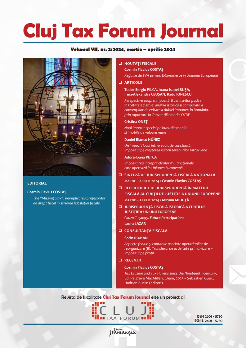 TAXATION OF MULTINATIONAL ENTERPRISES OPERATING 
IN THE EUROPEAN UNION