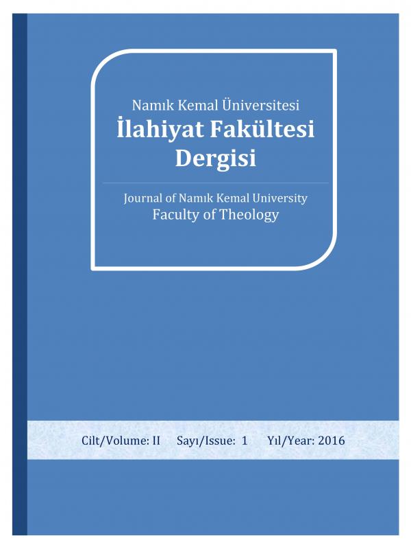 JOURNAL OF NAMIK KEMAL UNİVERSİTY FACULTY OF TEOLOGY